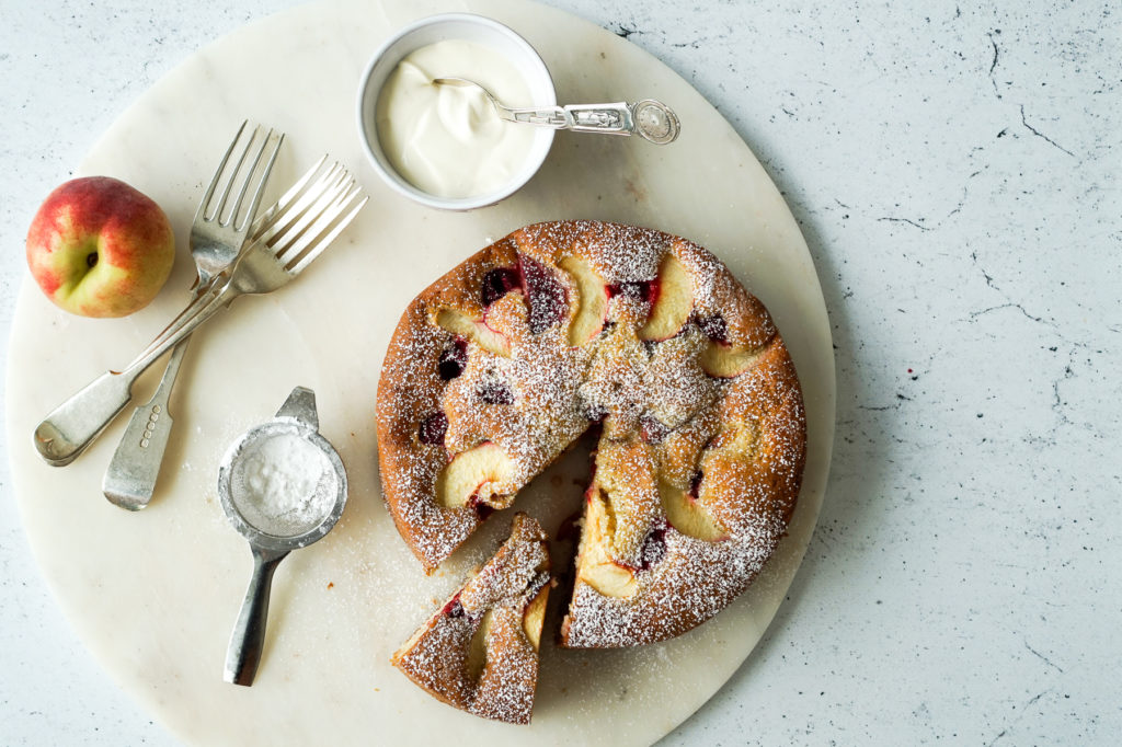 White Peach & Greek Yogurt Cake