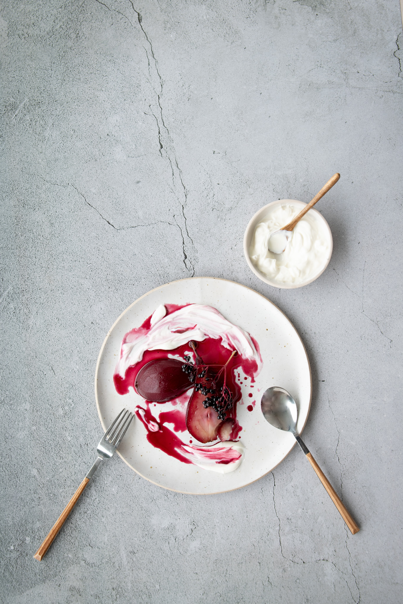 Elderberry Poached Pears