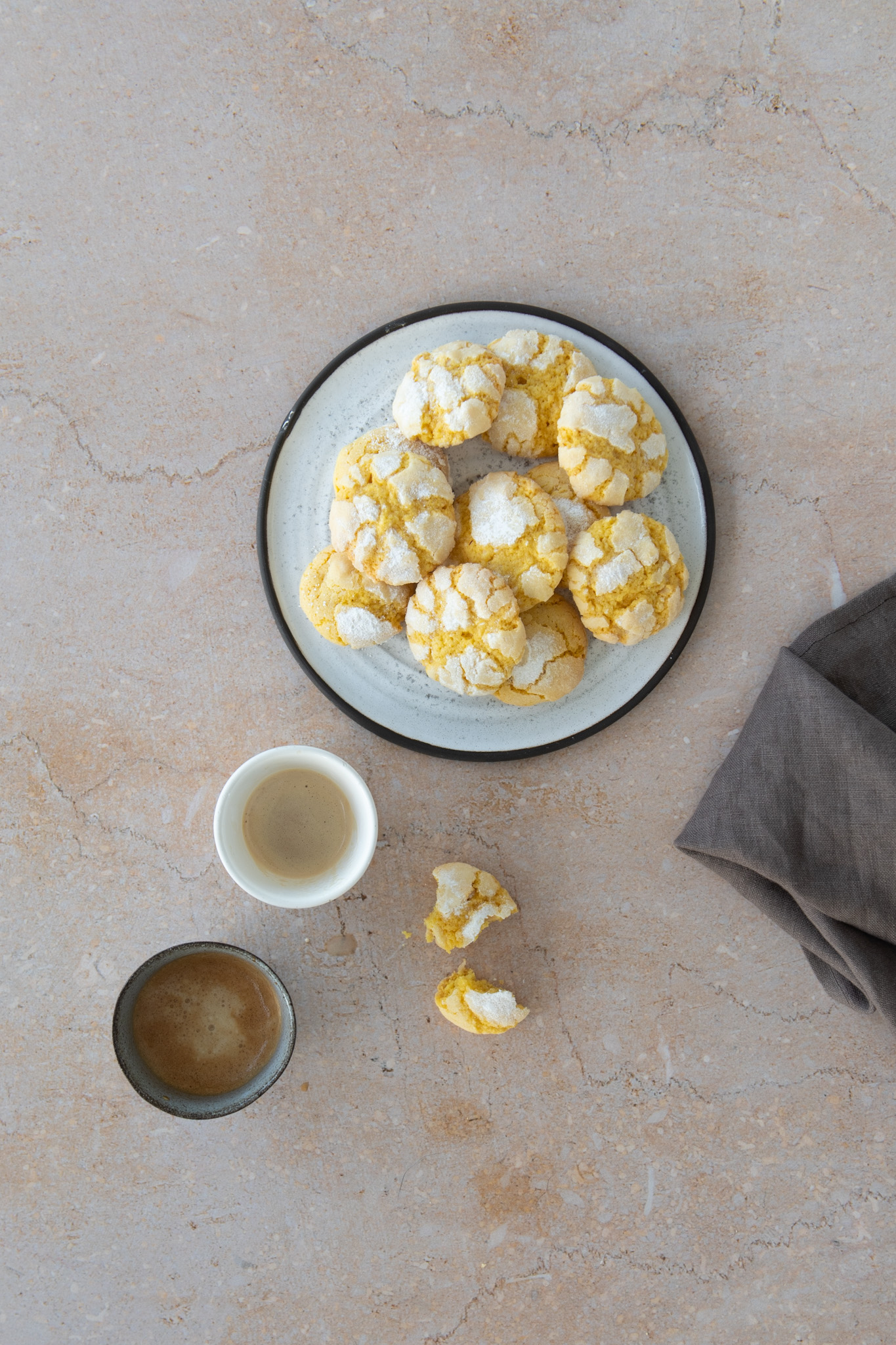 Saffron & Hazelnut Crinkle Cookies
