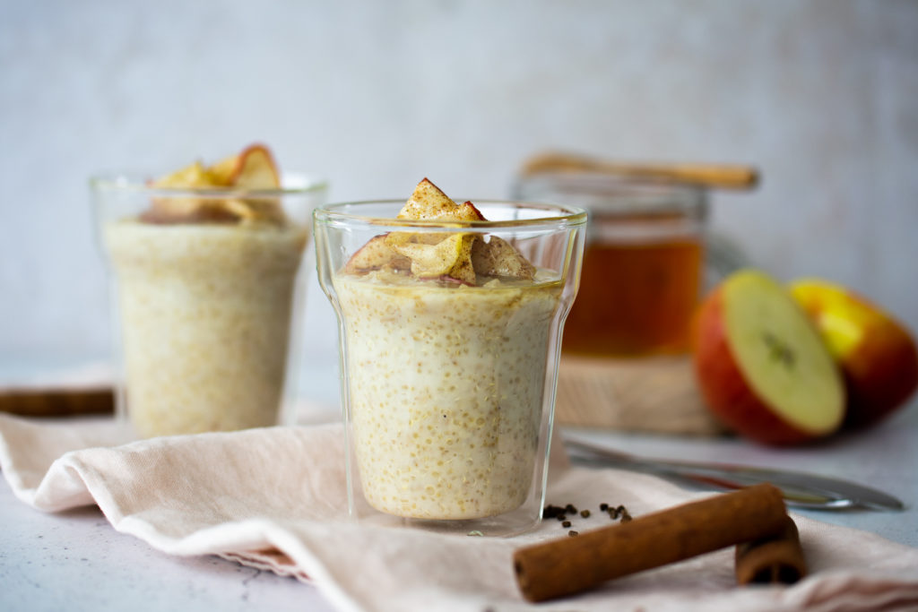 Spiced Oat & Quinoa Porridge with Honeyed Apples