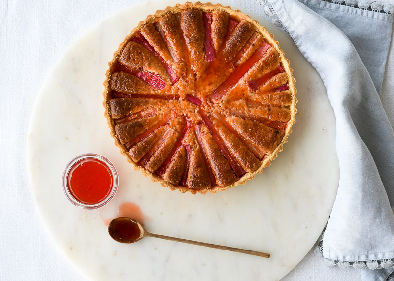 Rhubarb & Blood Orange Frangipane Tart